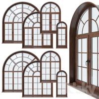 آبجکت پنجره کلاسیک چوبی 12